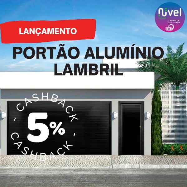 Portão Basculante Alumínio Lambril Preto (Imagem Principal)