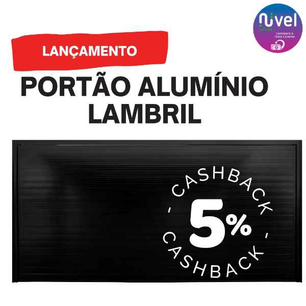 Portão Basculante Alumínio Lambril Preto (Imagem secundária 1)
