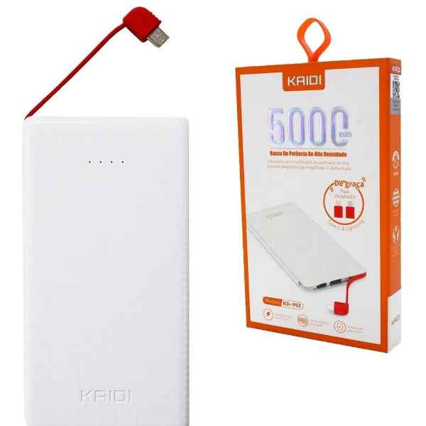 Power Bank Carregador Portátil Kaidi 5000 Mah Slim Kd-952 (Imagem Principal)