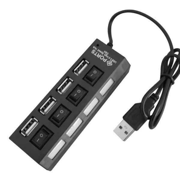 Cabo Hub Usb 2.0 Régua De 4 Portas Rápidas Extensão Usb Pc (Imagem Principal)