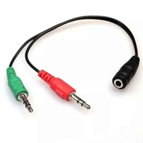 Cabo Adaptador Headset Para Fone, 2 P2 Macho Para 1 P2 Fêmea (Imagem Principal)