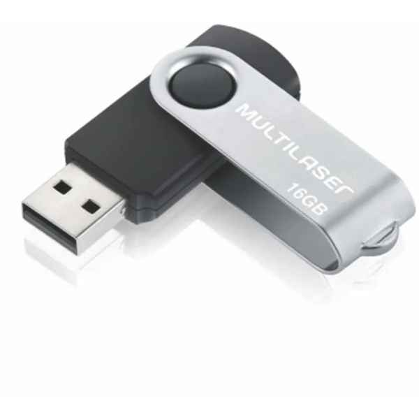 Pendrive Multilaser Twist PD588 16GB 2.0 preto e prateado (Imagem Principal)