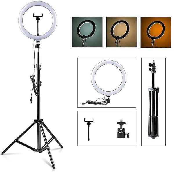 Iluminador Led Suporte Celular Foto Maquiagem Ringhlight Top (Imagem Principal)
