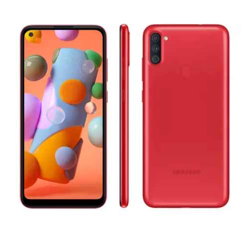 Smartphone Samsung Galaxy A11 64GB Azul/Vermelho/Preto 4G - Octa-Core 3GB RAM 6,4” Câm. Tripla + Selfie 8MP (Imagem Principal)