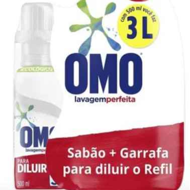 Kit Sabão Líquido Concentrado com Garrafa Omo - Lavagem Perfeita 500ml (Imagem Principal)