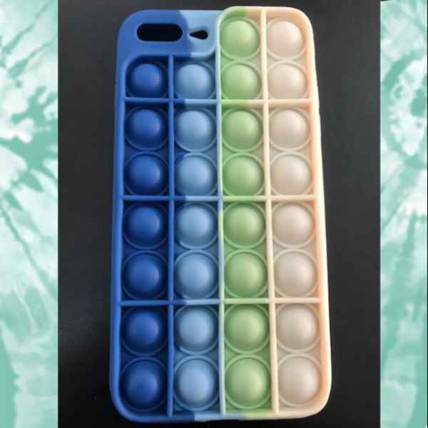 Capa Case Celular Pop It Anti-stress Sensorial Azul com Verde e Rosa (Imagem Principal)