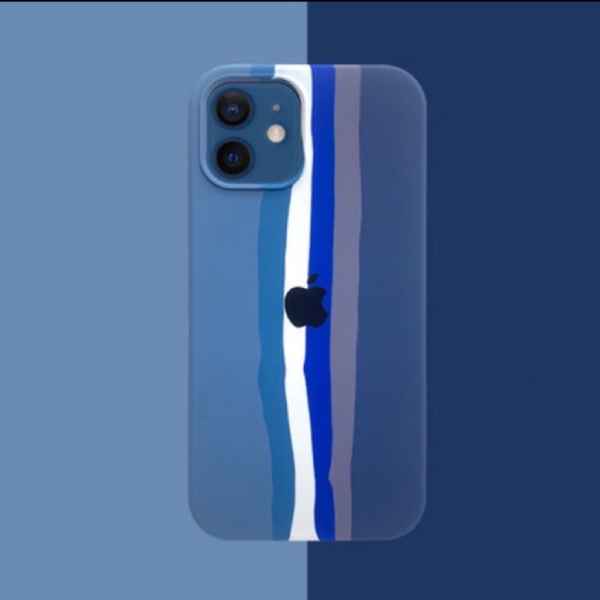 Capinha Case Aveludada iPhone Arco Íris Azul (Imagem Principal)