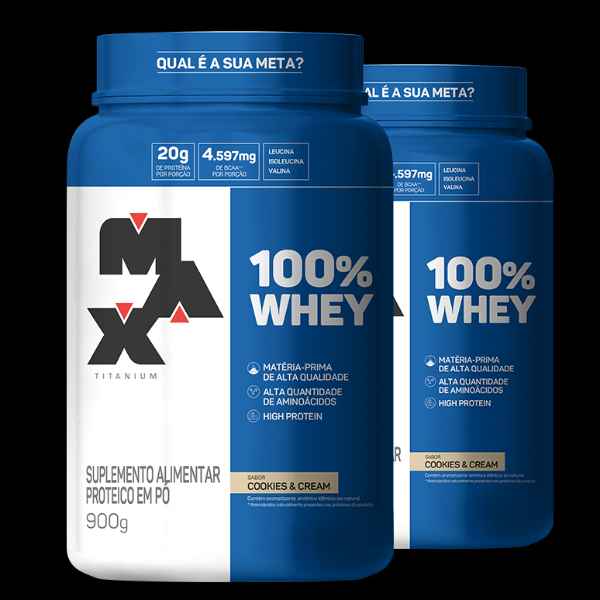 WHEY100% MAX TITANIUM 900G SABOR COOKIES & CREAM (Imagem Principal)