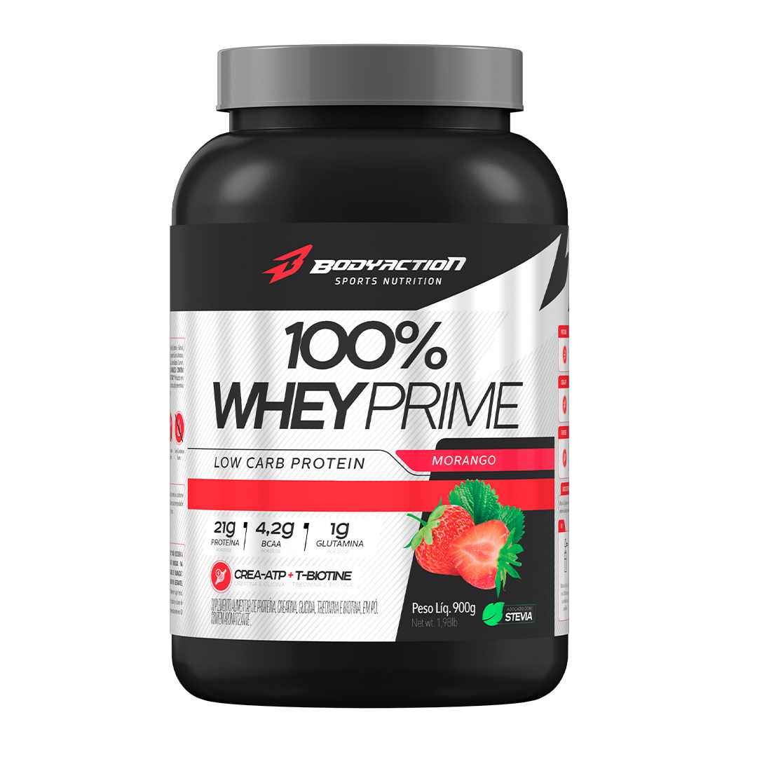 WHEY PRIME 100% BODYACTION 900G SABOR MORANGO (Imagem Principal)