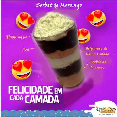 Açaí Mix + Sorvete - Sorbet de Morango (Imagem Principal)