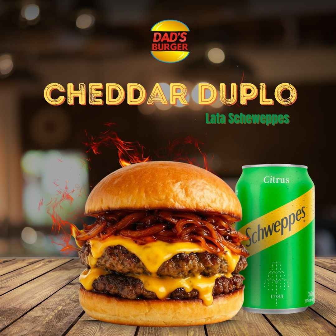 Cheddar Duplo + Refrigerante Lata Scheweppes (Imagem Principal)