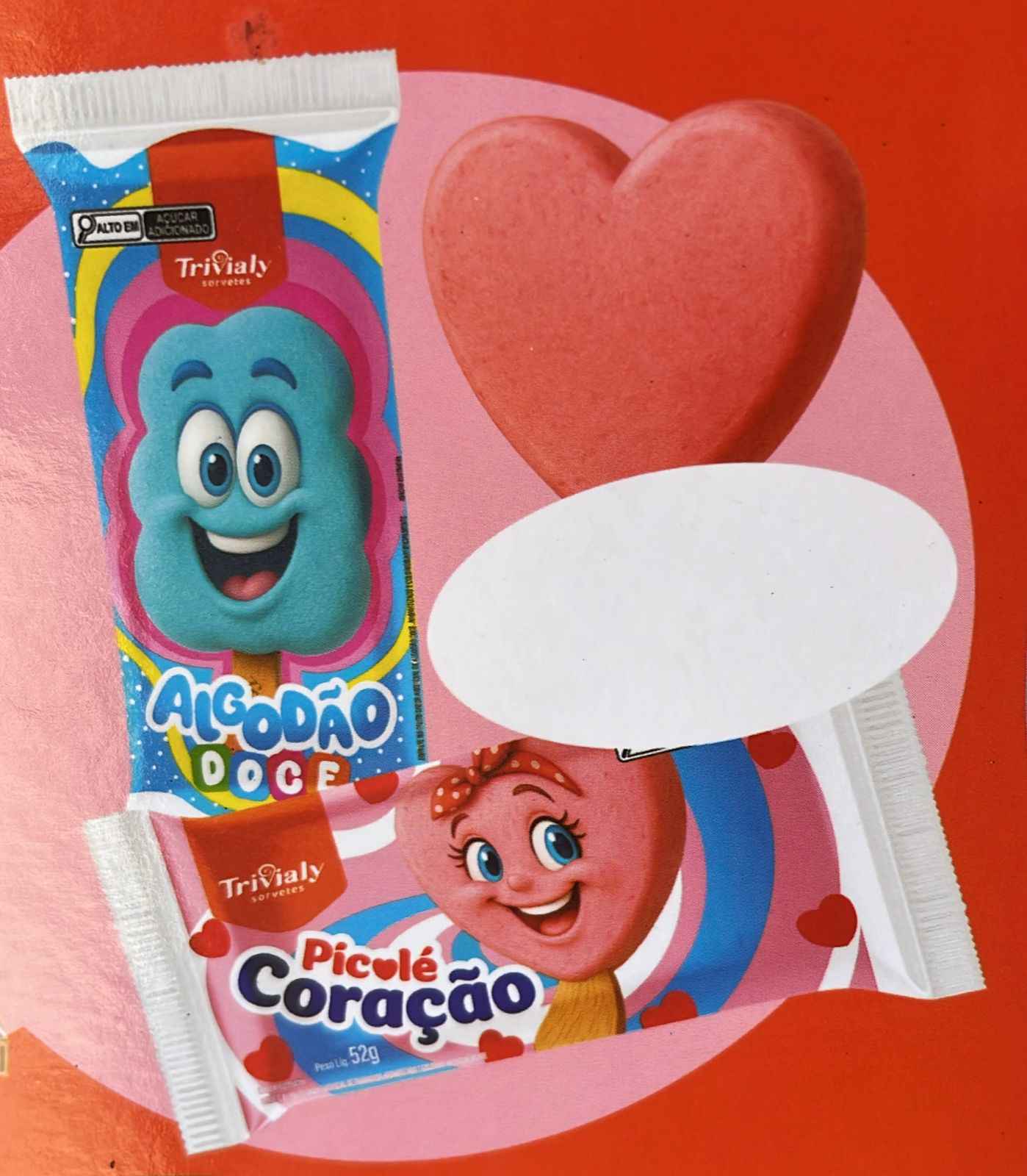 Picolé Algodão Doce e Picolé Coração (Imagem Principal)