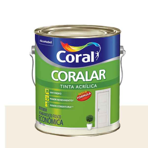 Tinta Coral Coralar Acrilíca Economica Fosca Branco 3,6 Litros (Imagem Principal)