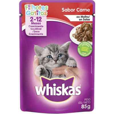 Whiskas Sachê Carne ao Molho para Gatos Filhotes (Imagem Principal)