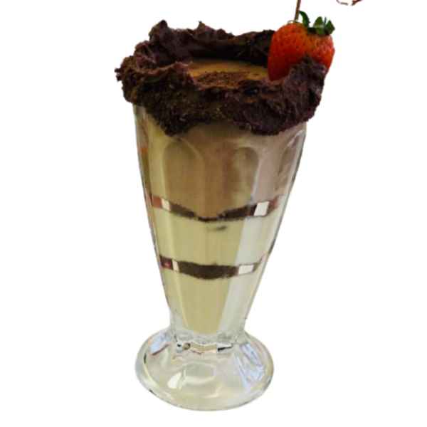 Shake com Borda de Chocolate e Frutas Sem Lactose (Imagem Principal)